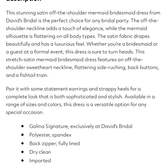 David’s Bridal formal / bridesmaid dress Size 12 - Picture 5 of 9